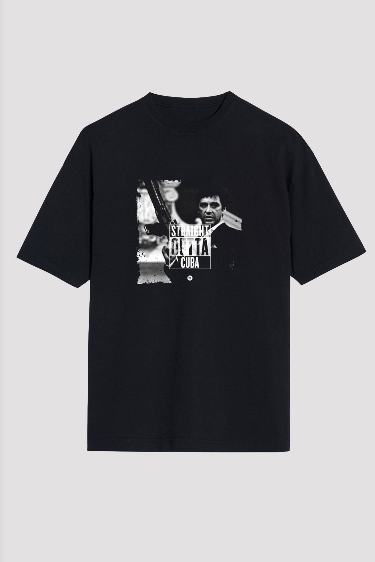 Al Pacino Baskılı Unisex Siyah Oversize Tişört