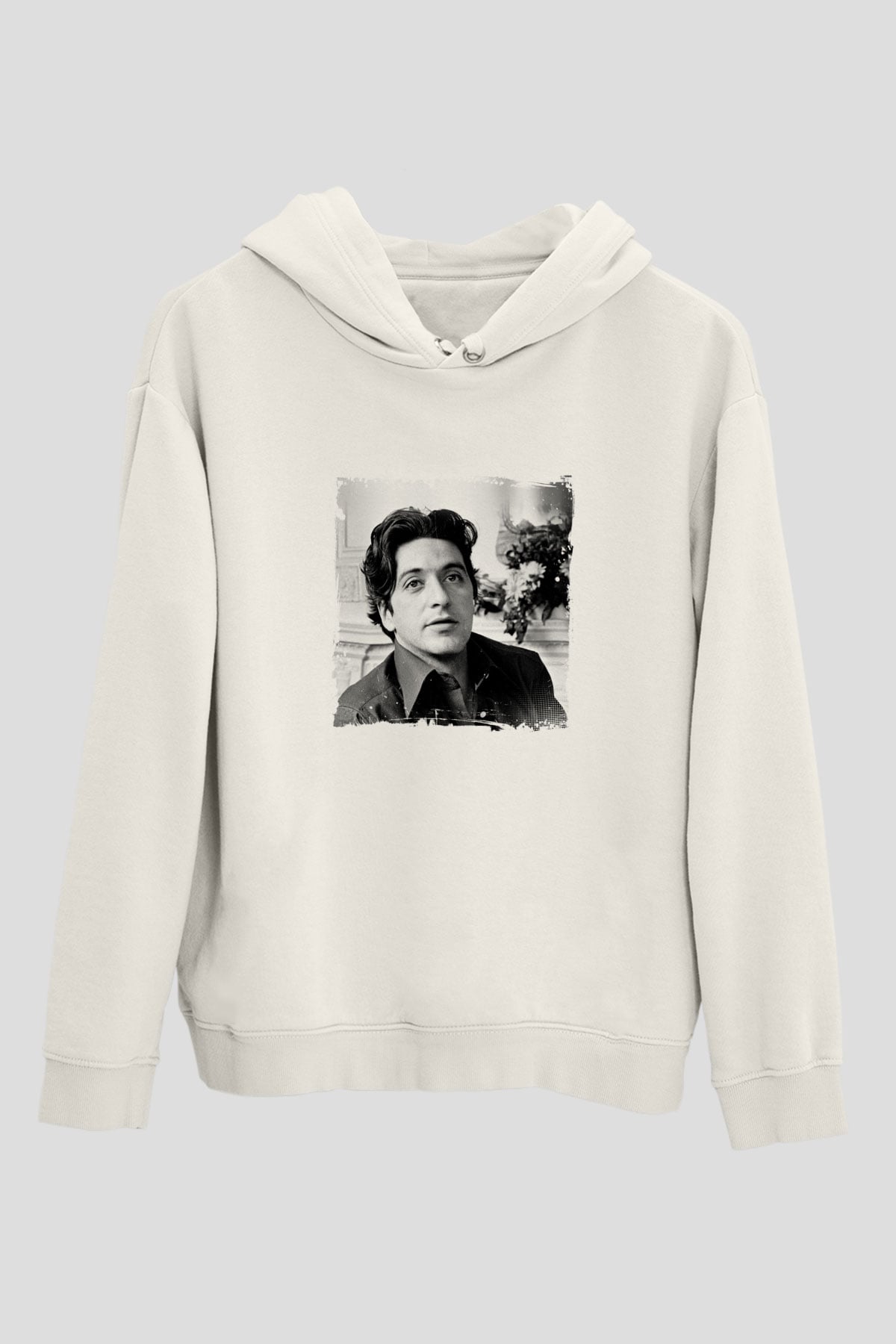 Al Pacino Unisex Baskılı Beyaz Kapüşonlu Sweatshirt