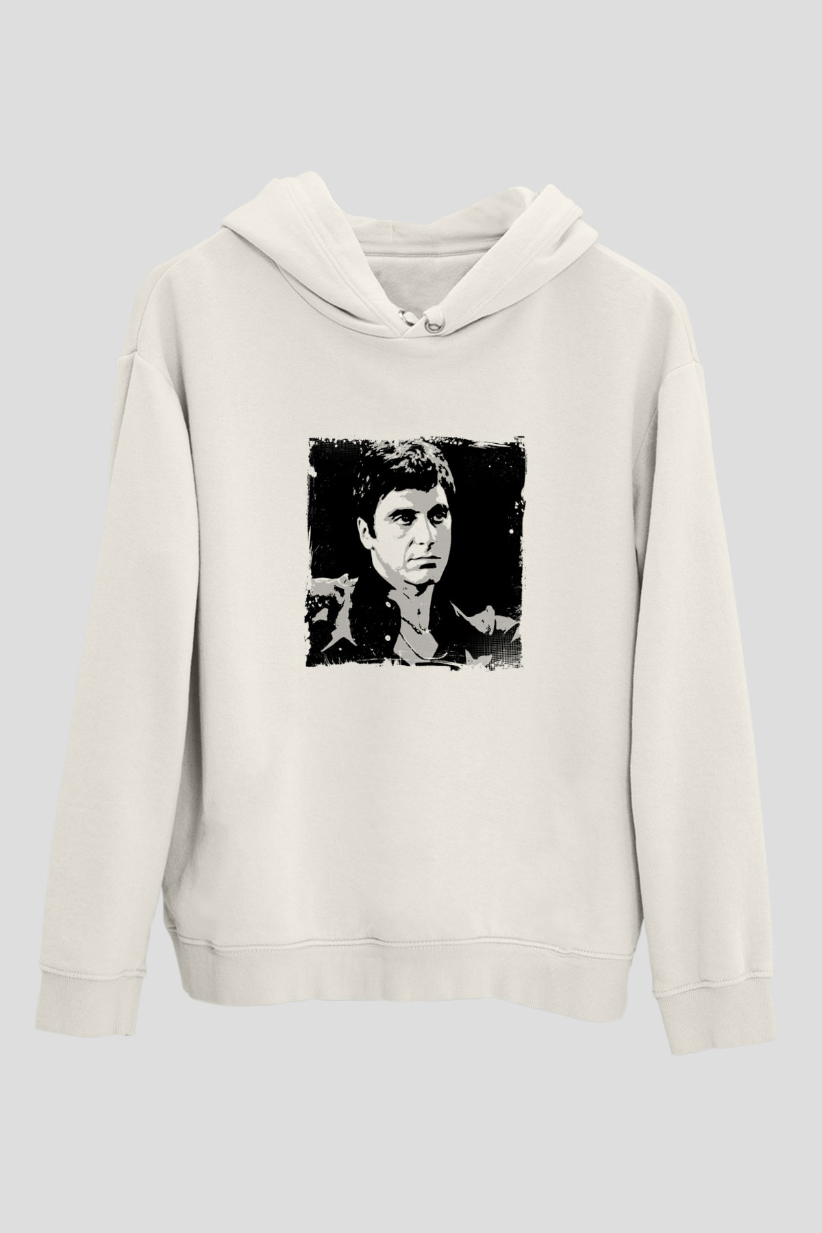Al Pacino Unisex Baskılı Beyaz Kapüşonlu Sweatshirt