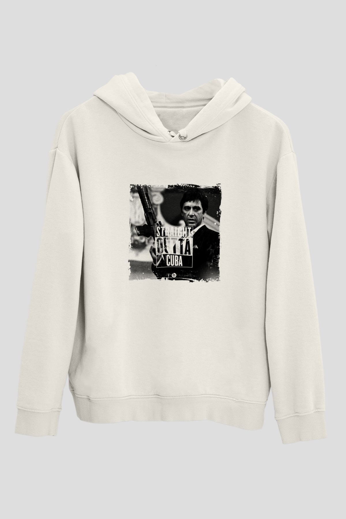 Al Pacino Unisex Baskılı Beyaz Kapüşonlu Sweatshirt