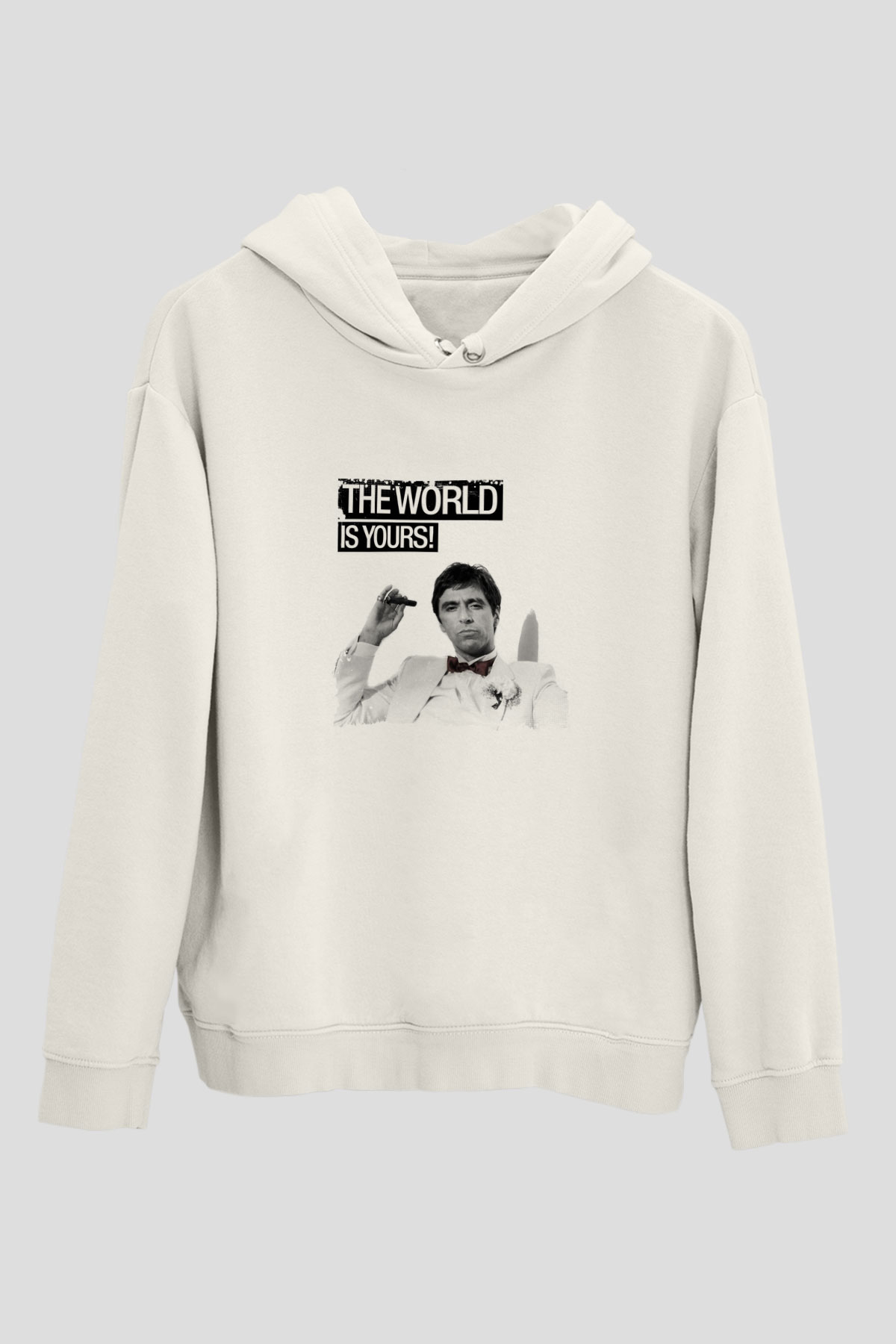 Al Pacino Unisex Baskılı Beyaz Kapüşonlu Sweatshirt