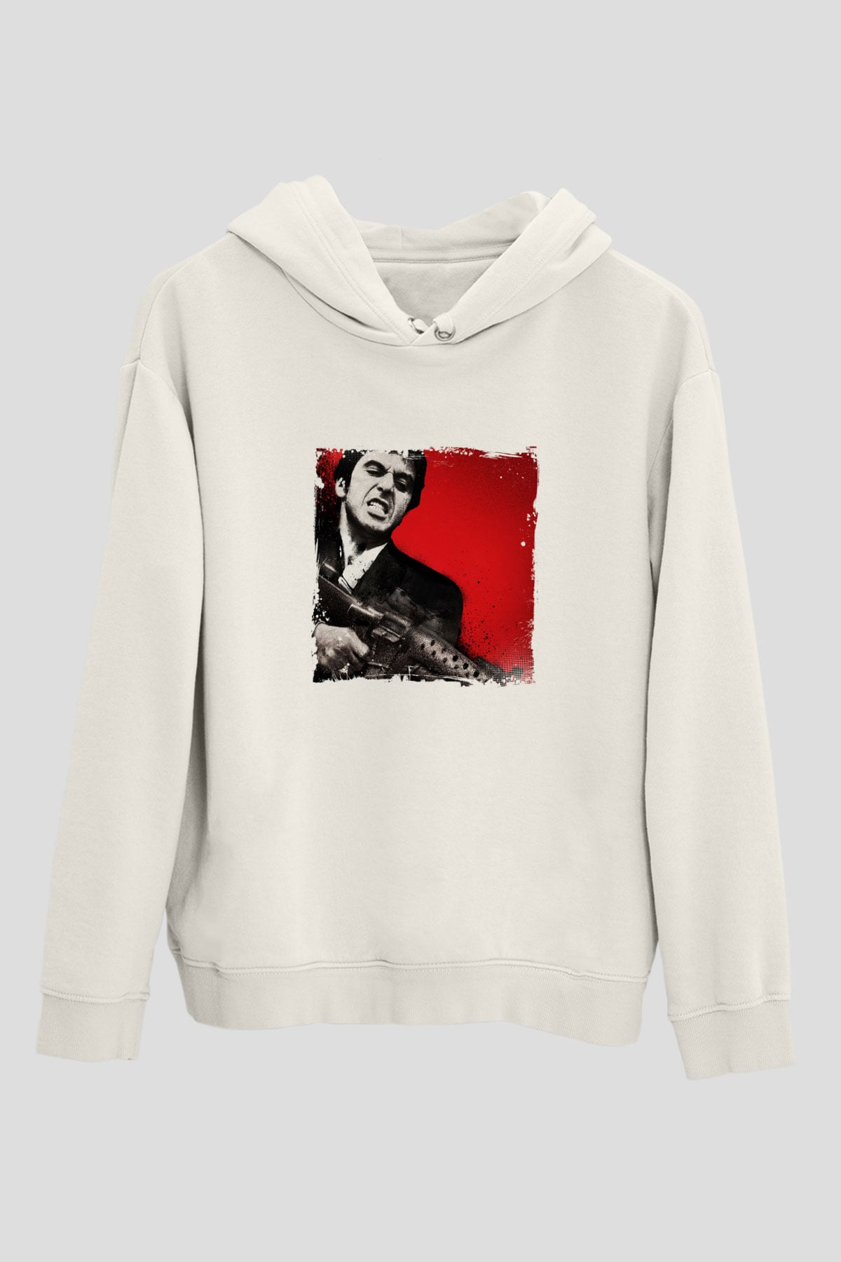 Al Pacino Unisex Baskılı Beyaz Kapüşonlu Sweatshirt
