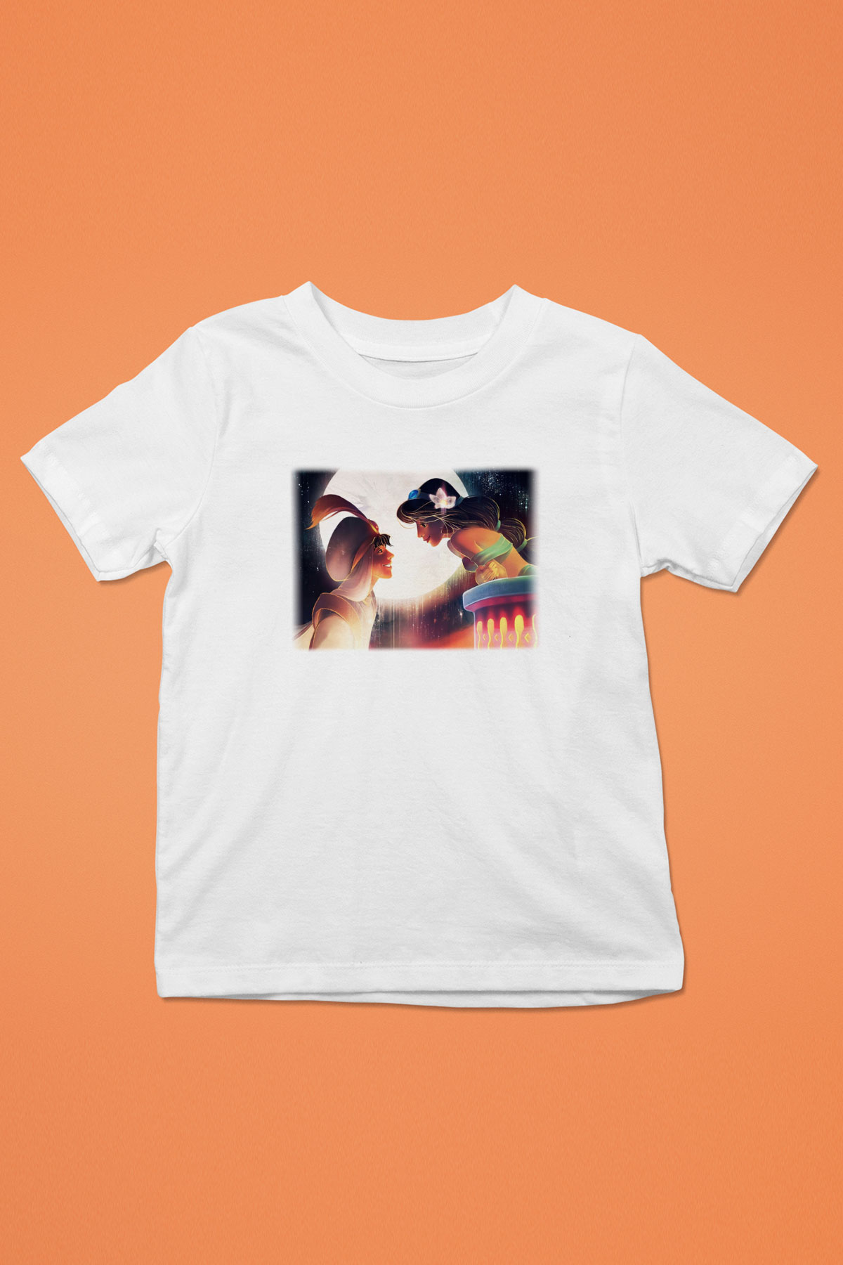 Aladdin Baskılı Beyaz Unisex Çocuk Tişört