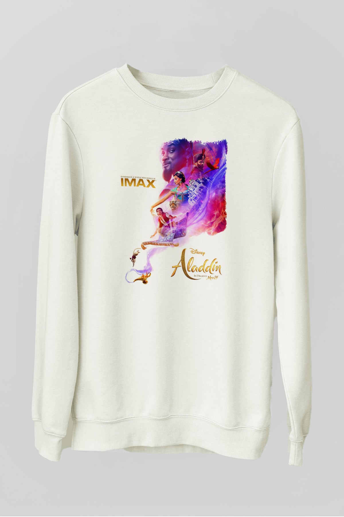 Aladdin Beyaz Unisex Sweatshirt