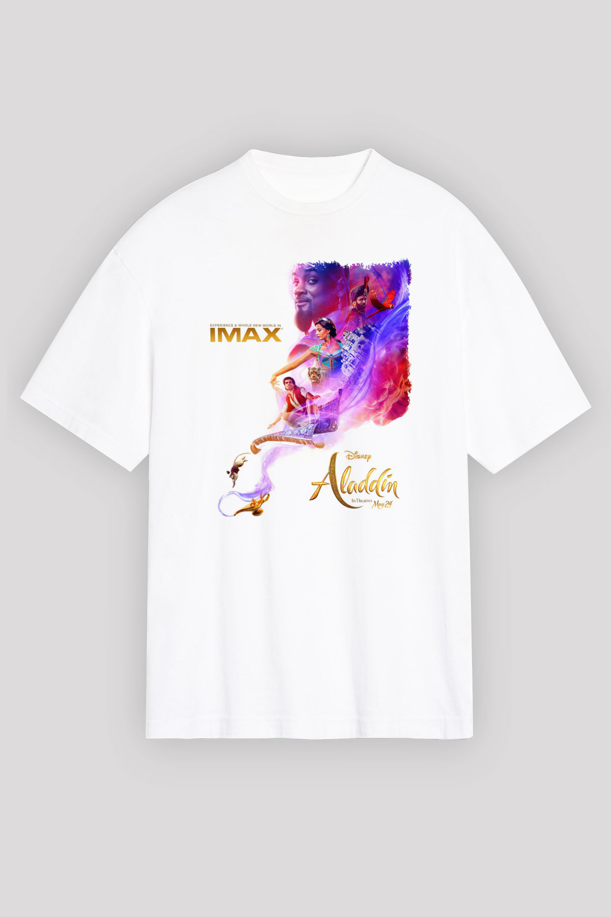 Aladdin Beyaz Unisex Tişört T-Shirt