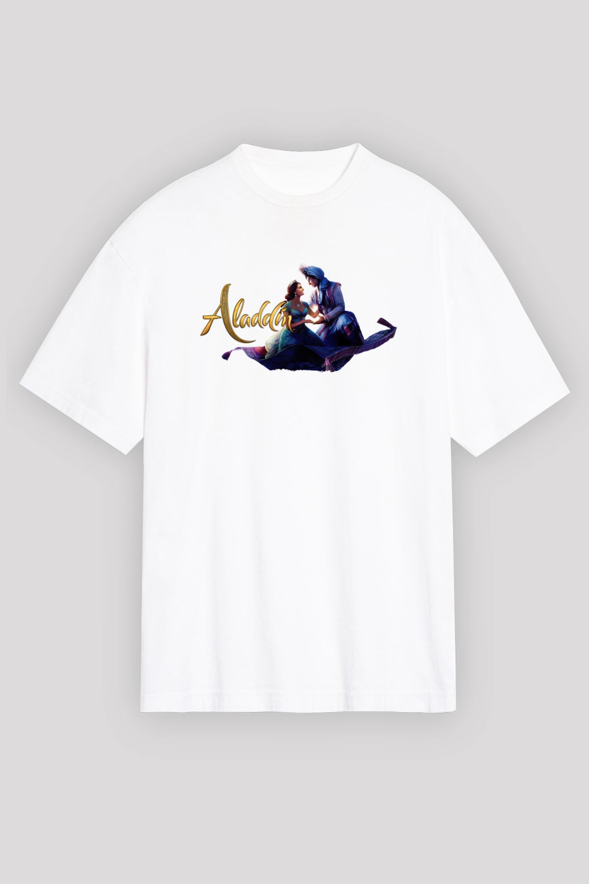Aladdin Beyaz Unisex Tişört T-Shirt