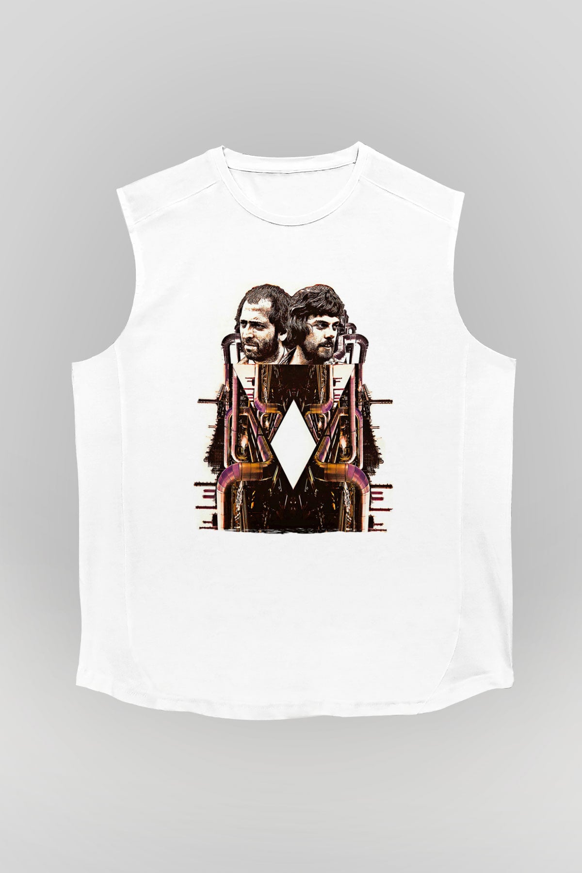 Alan Persons Project Baskılı Beyaz Unisex Kolsuz Tişört - Tshirt