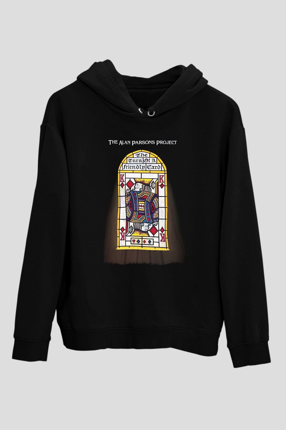 Alan Persons Project Baskılı Unisex Siyah Kapüşonlu Sweatshirt