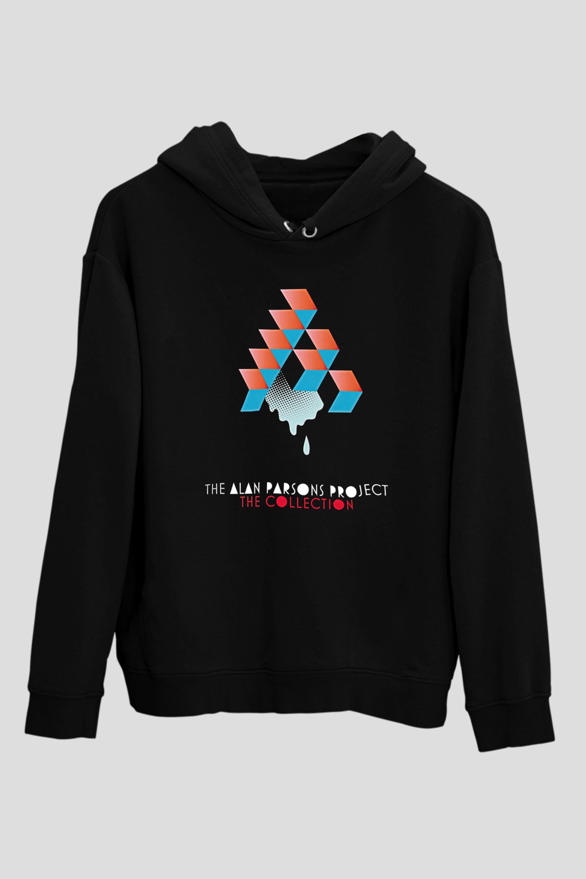 Alan Persons Project Baskılı Unisex Siyah Kapüşonlu Sweatshirt