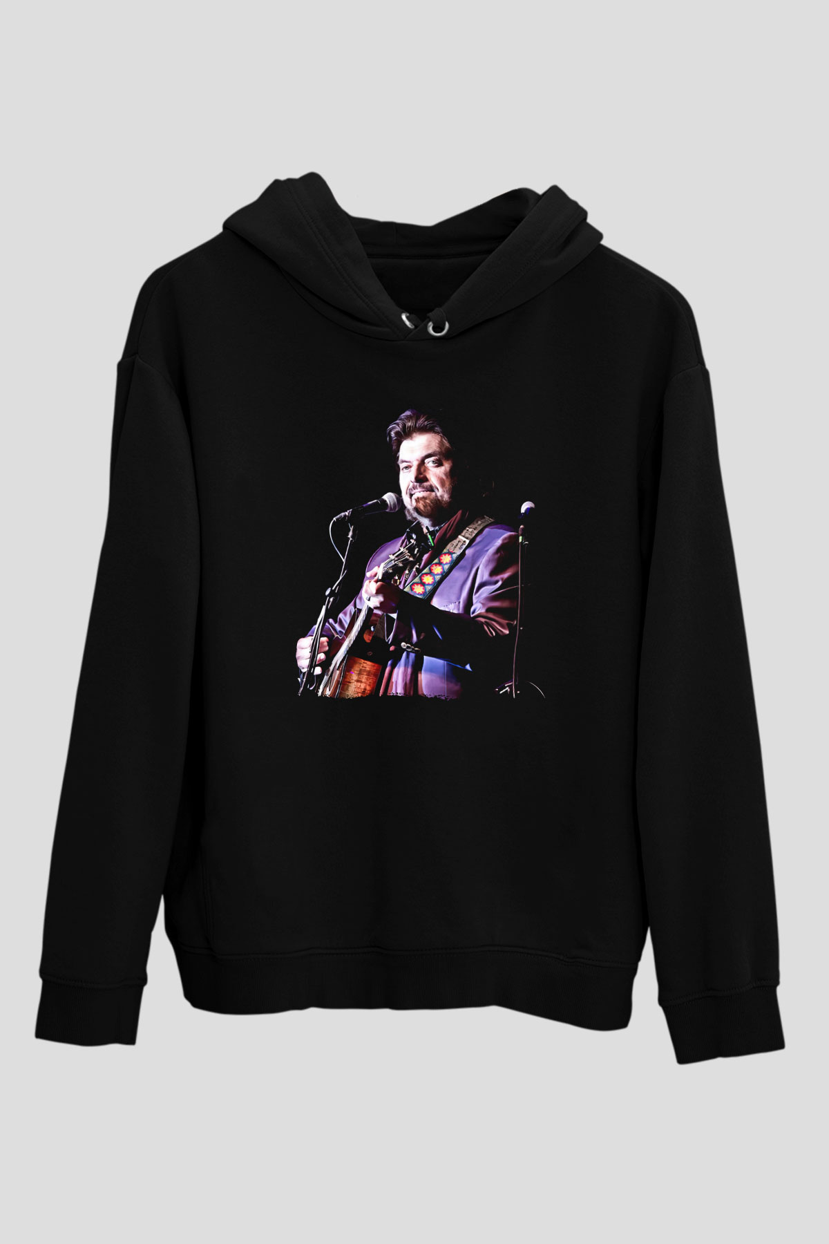 Alan Persons Project Baskılı Unisex Siyah Kapüşonlu Sweatshirt