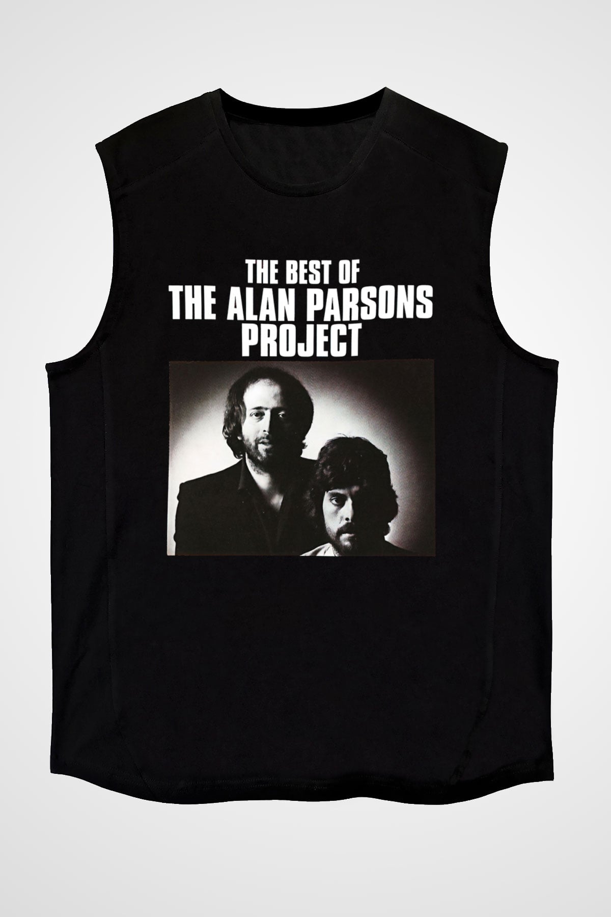 Alan Persons Project Baskılı Unisex Siyah Kolsuz Tişört - Tshirt