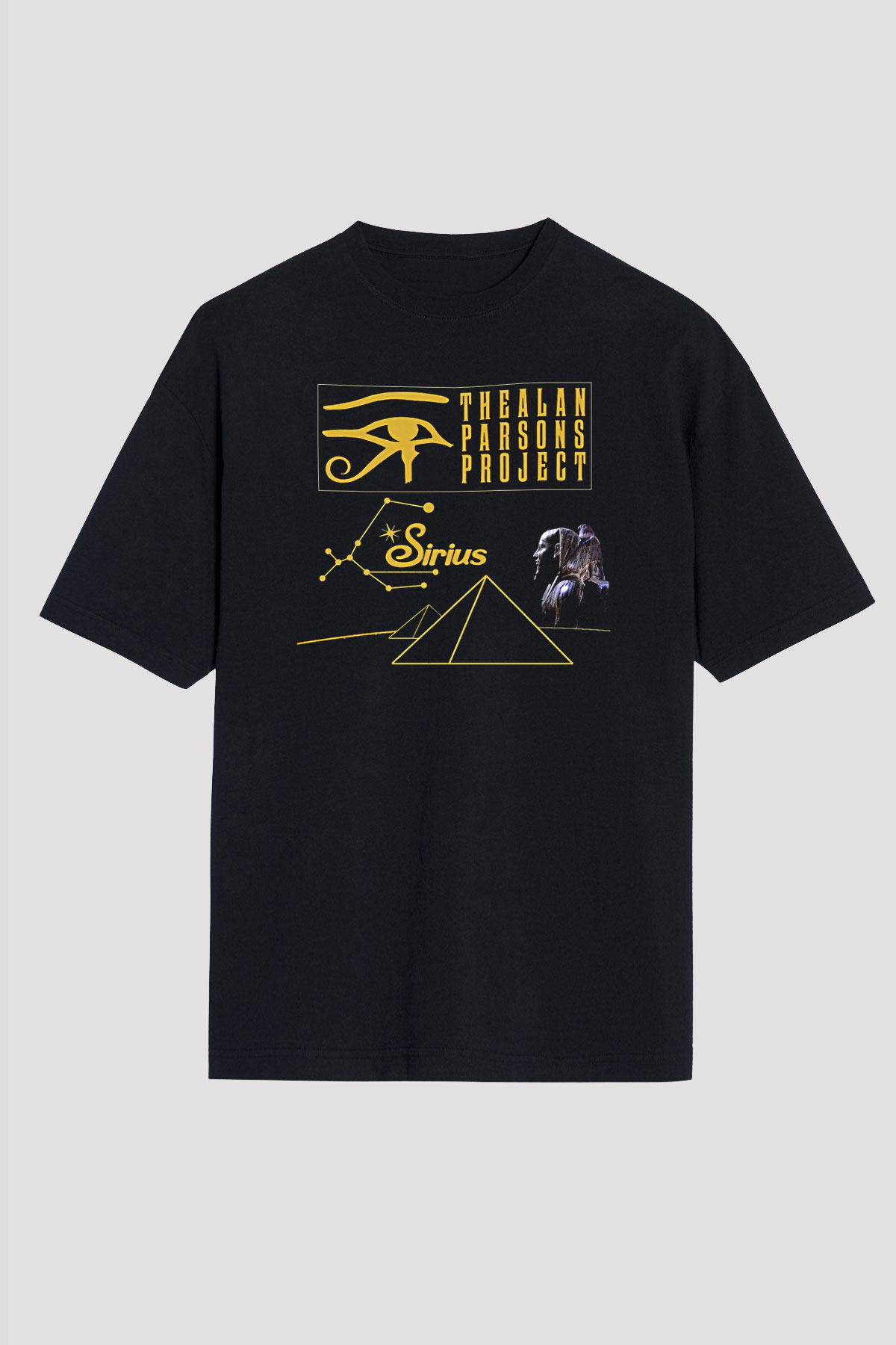 Alan Persons Project Baskılı Unisex Siyah Oversize Tişört - Tshirt