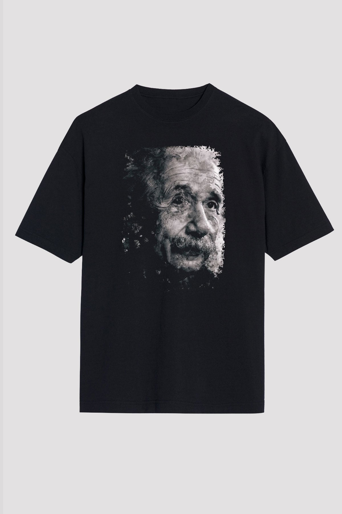 Albert Einstein Baskılı Unisex Oversize Tişört - Tshirt