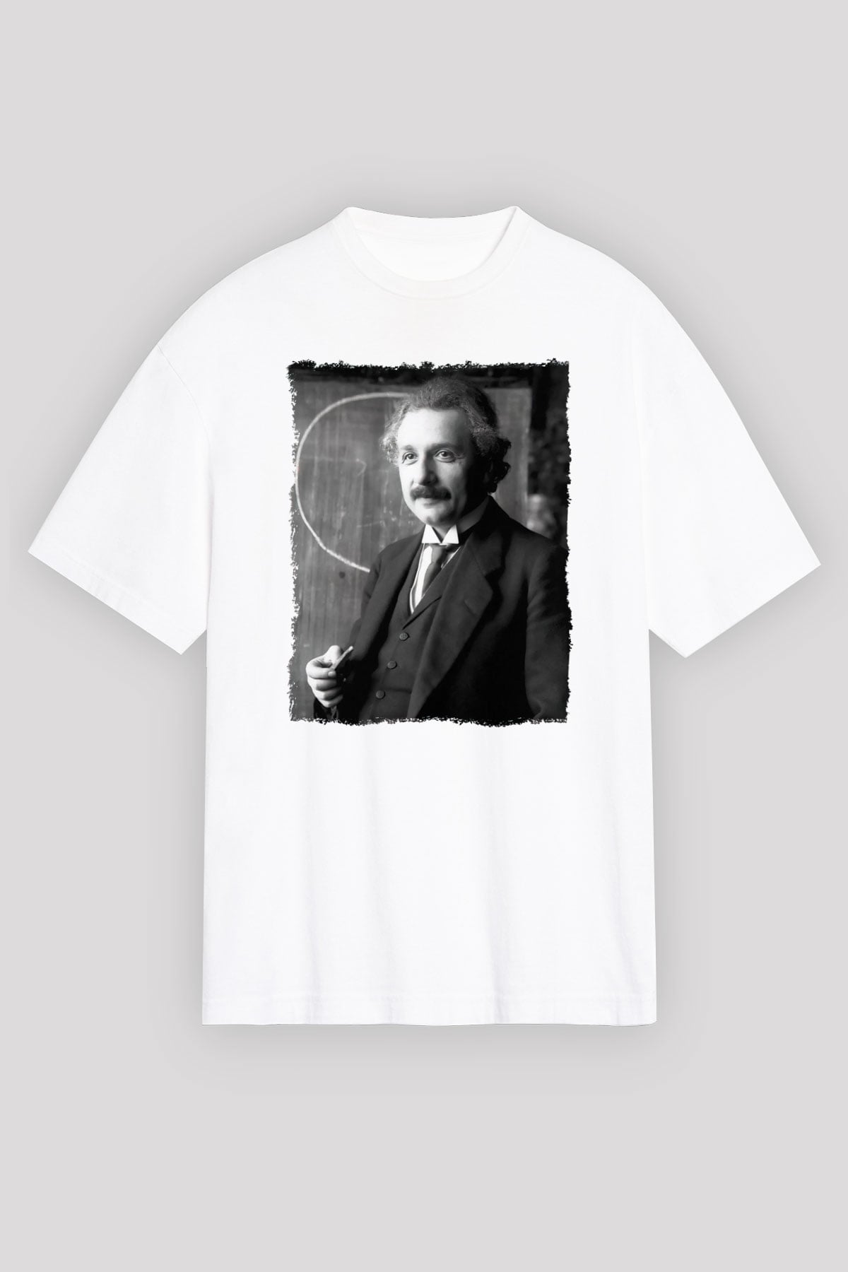 Albert Einstein Beyaz Unisex Tişört T-Shirt - TişörtFabrikası