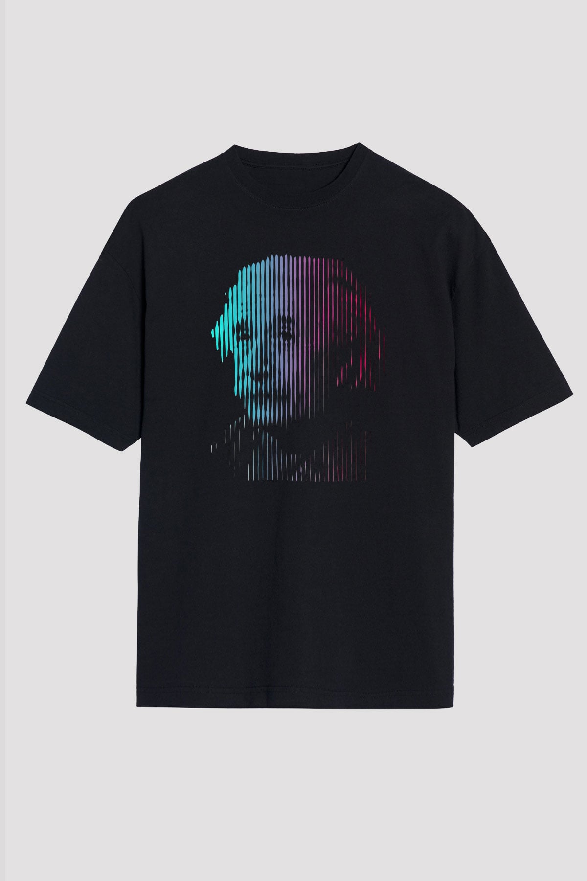 Albert Einstein Renkli Portre Baskılı Unisex Oversize Tişört - Tshirt