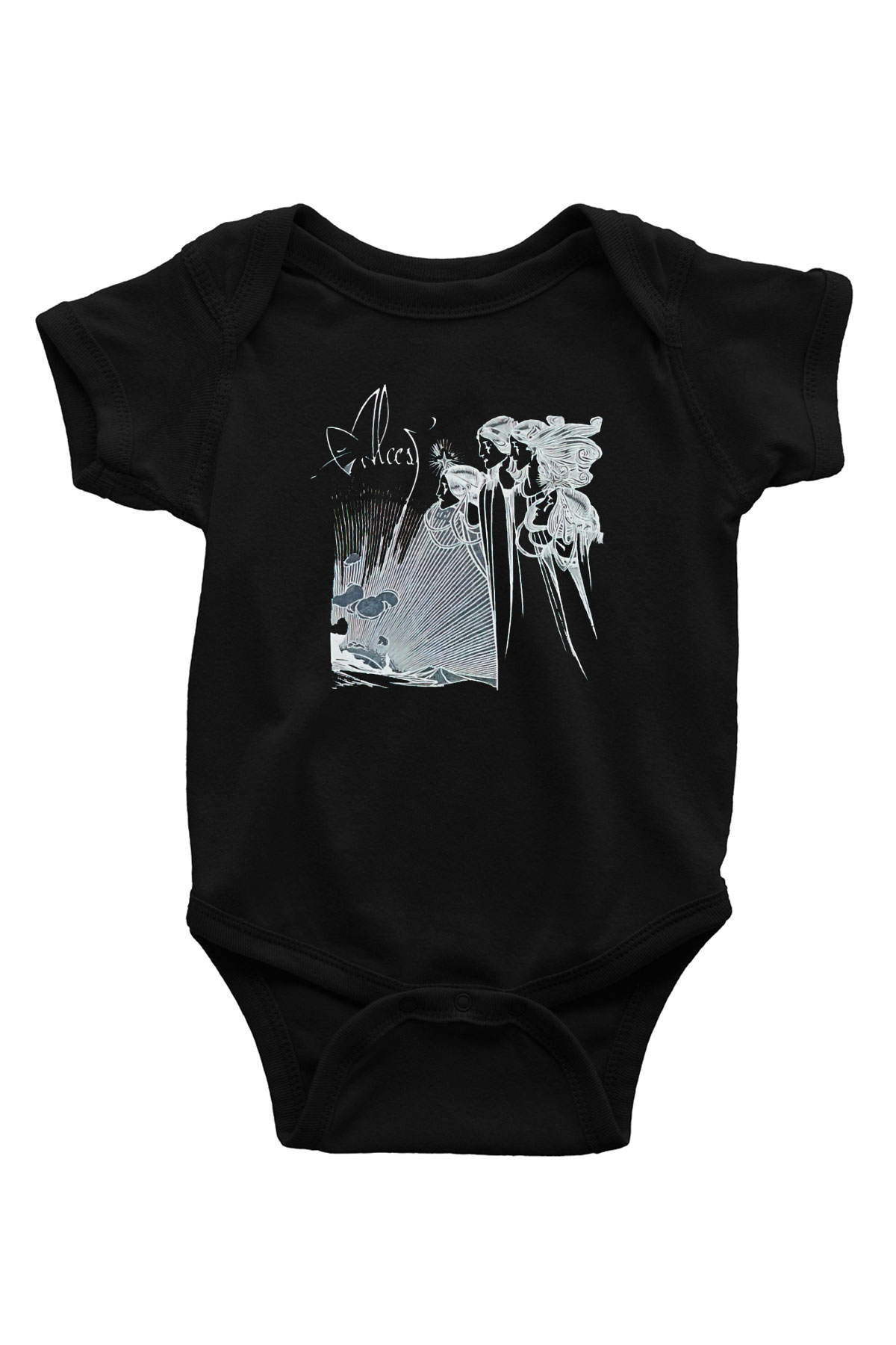 Alcest Baskılı Unisex Siyah Bebek Body - Zıbın