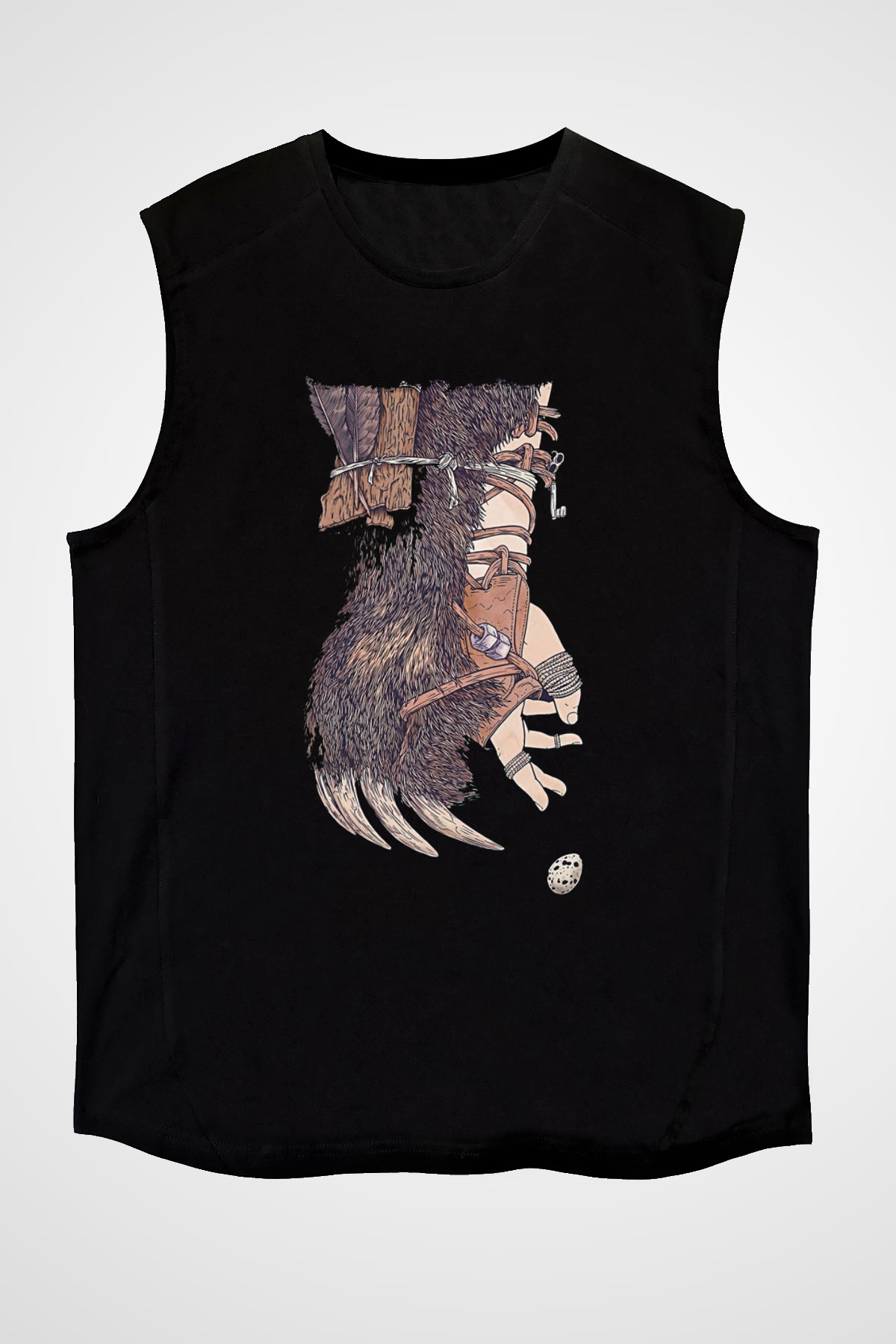 Alcest Baskılı Unisex Siyah Kolsuz Tişört - Tshirt