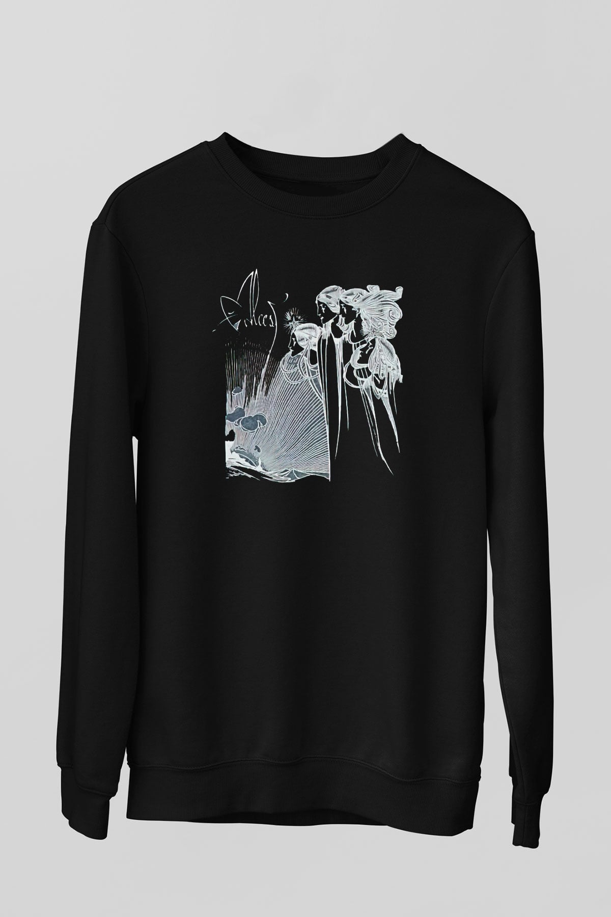Alcest Baskılı Unisex Siyah Sweatshirt