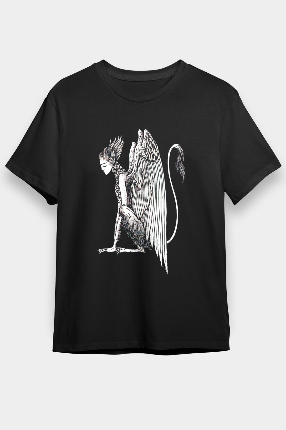 Alcest Baskılı Unisex Siyah Tişört - Tshirt