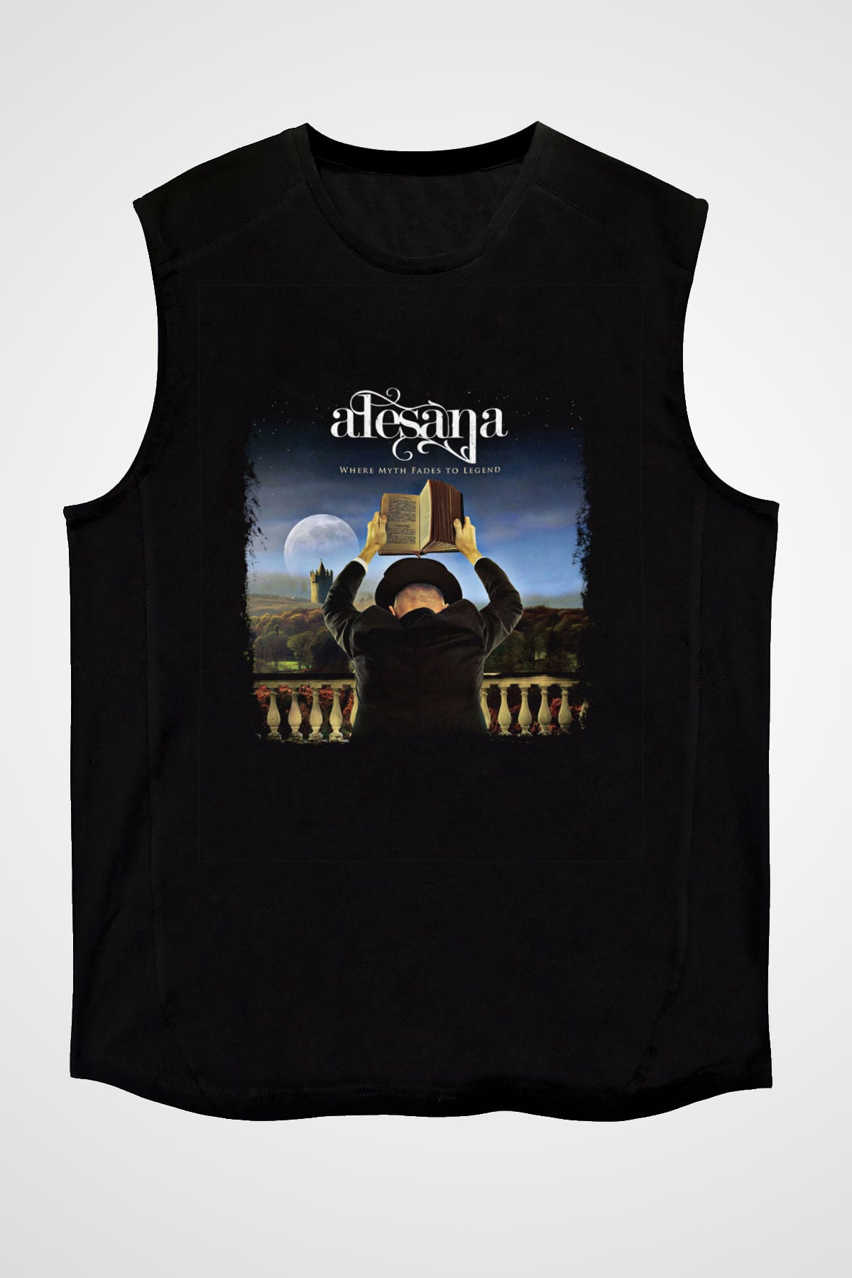 Alesana Baskılı Unisex Siyah Kolsuz Tişört
