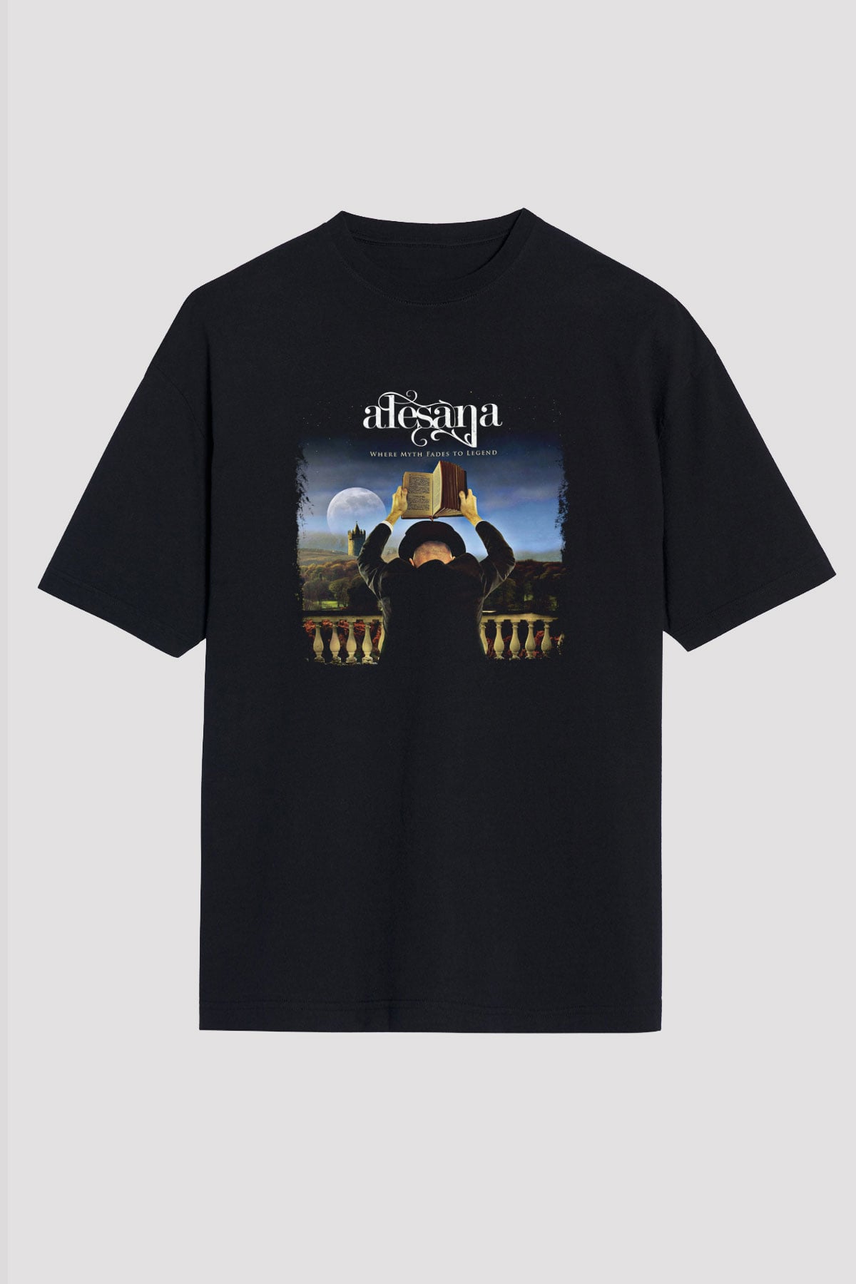 Alesana Baskılı Unisex Siyah Oversize Tişört
