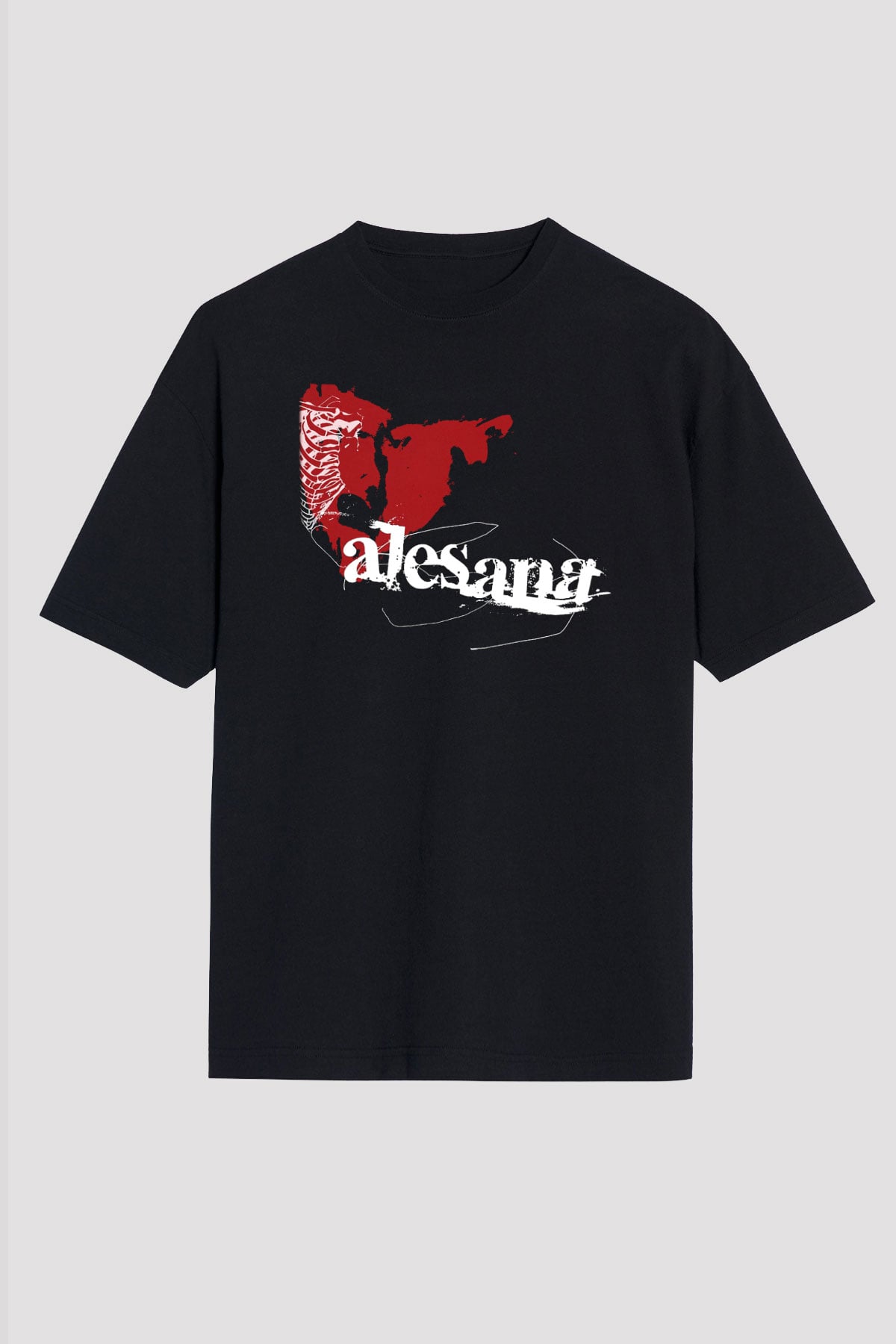 Alesana Siyah Unisex Oversize Tişört T-Shirt