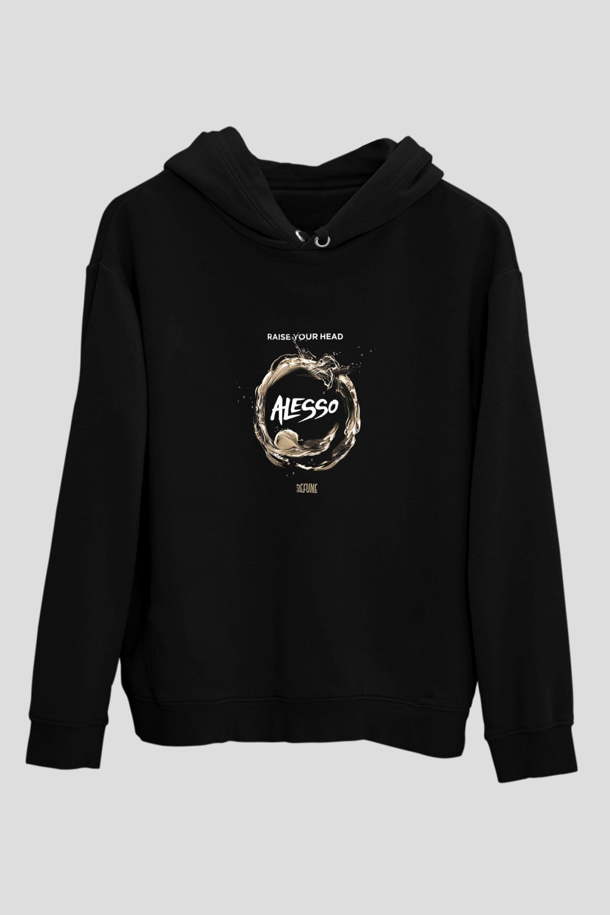 Alesso Baskılı Unisex Siyah Hoodie