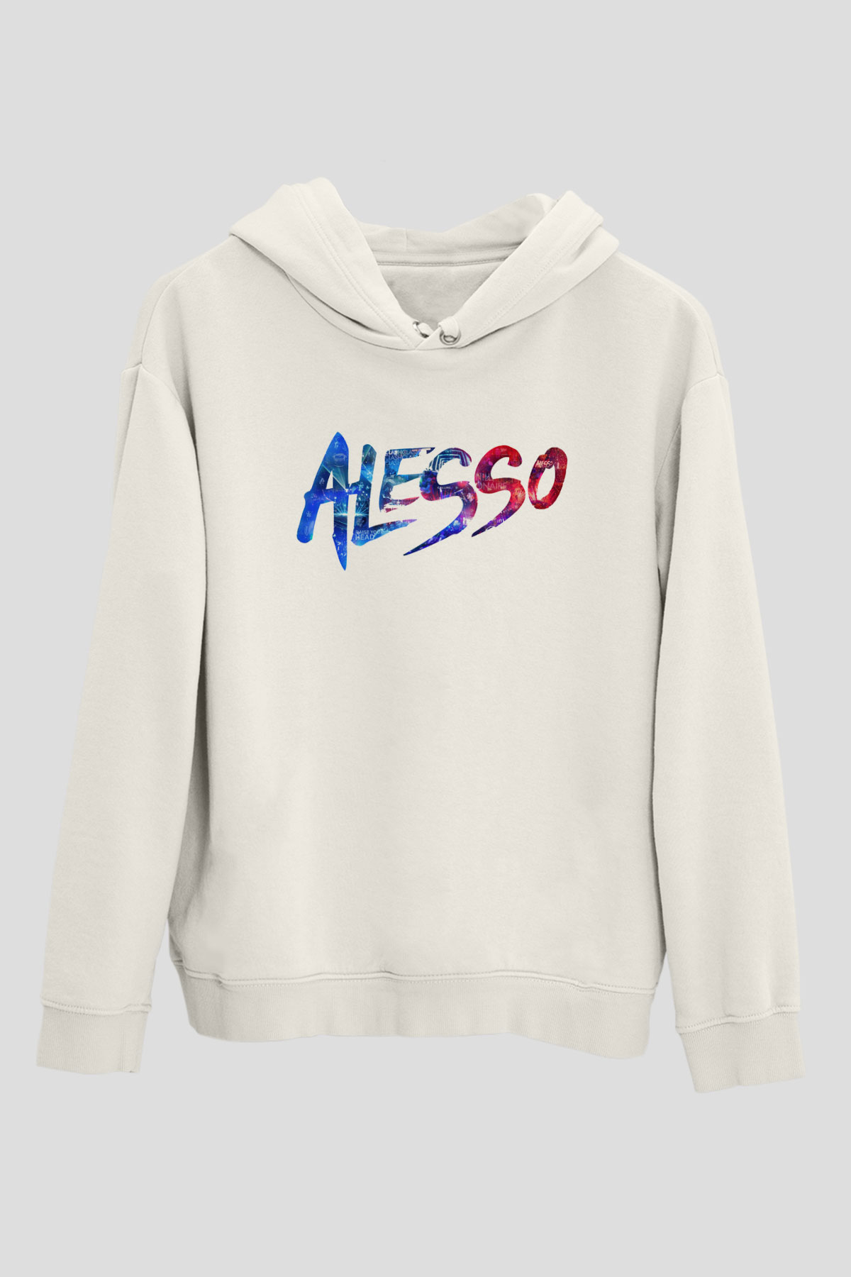 Alesso Beyaz Unisex Kapşonlu Sweatshirt