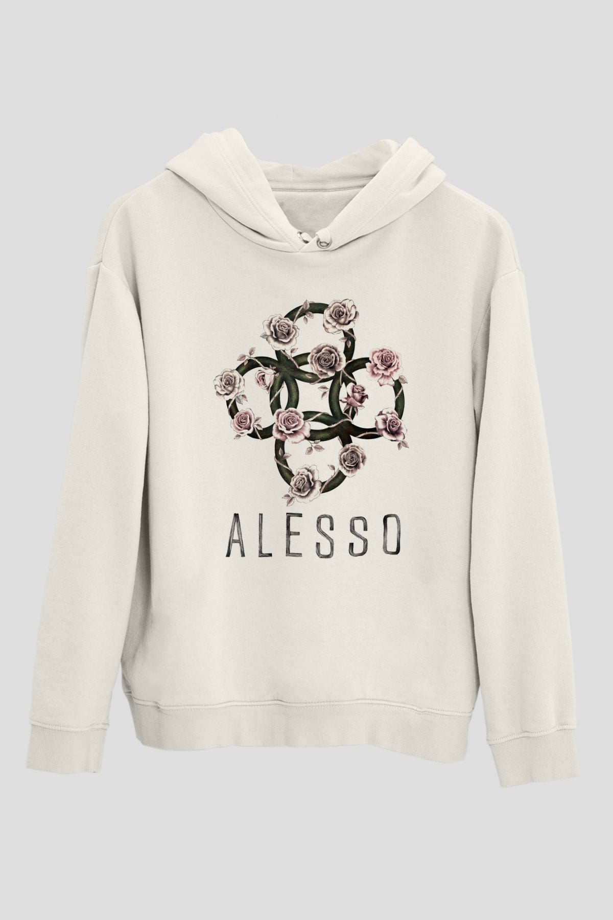 Alesso Beyaz Unisex Kapşonlu Sweatshirt