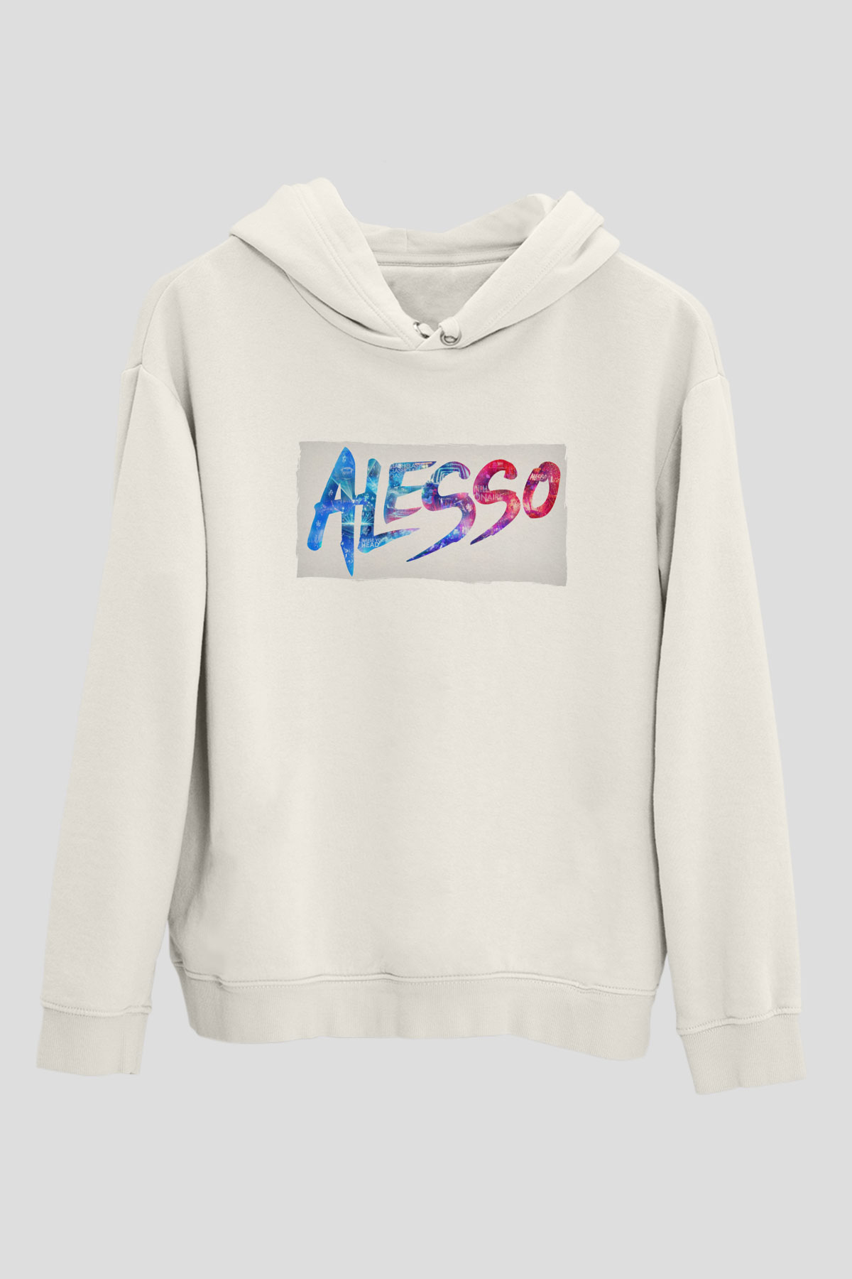 Alesso Beyaz Unisex Kapüşonlu Sweatshirt