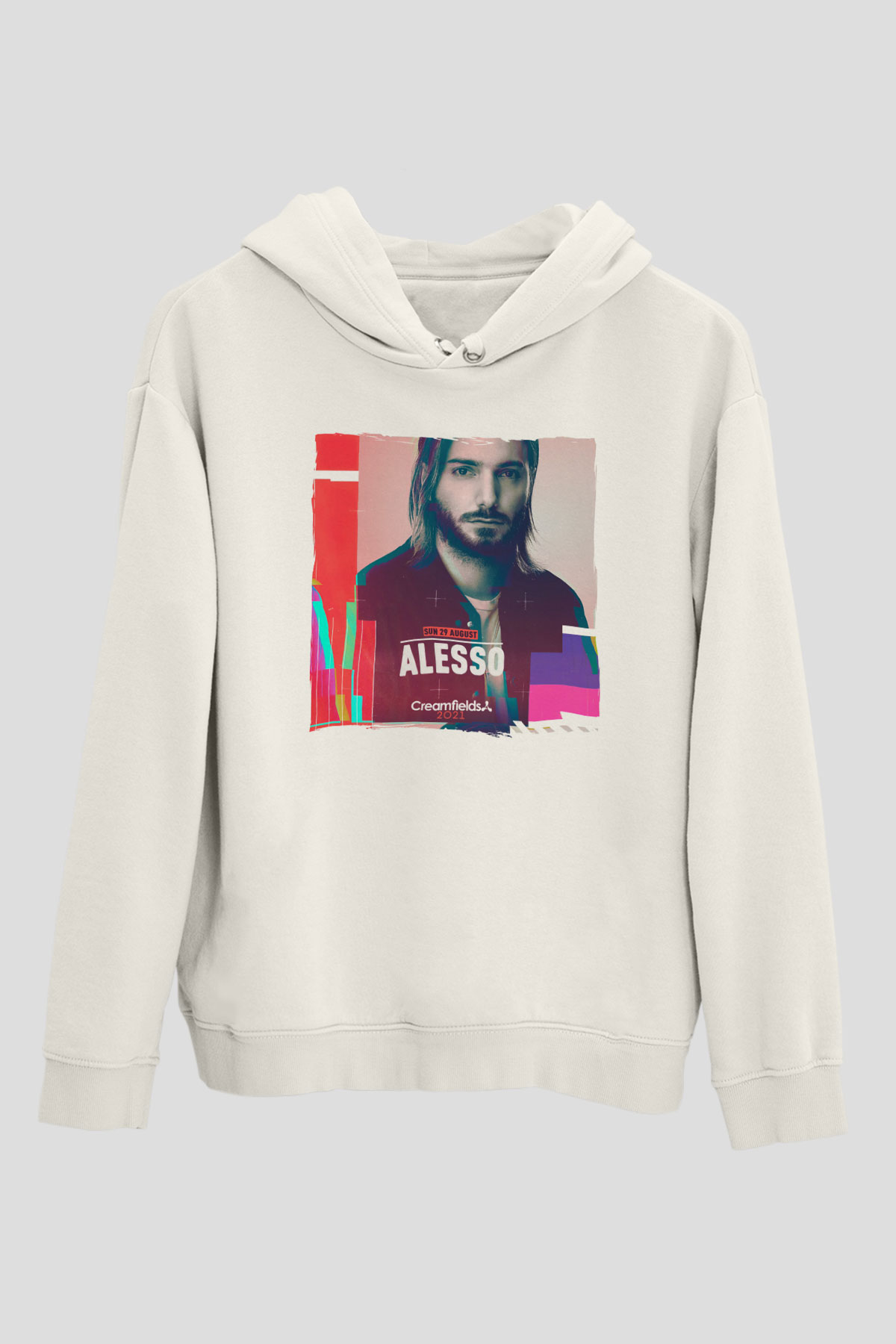 Alesso Beyaz Unisex Kapüşonlu Sweatshirt