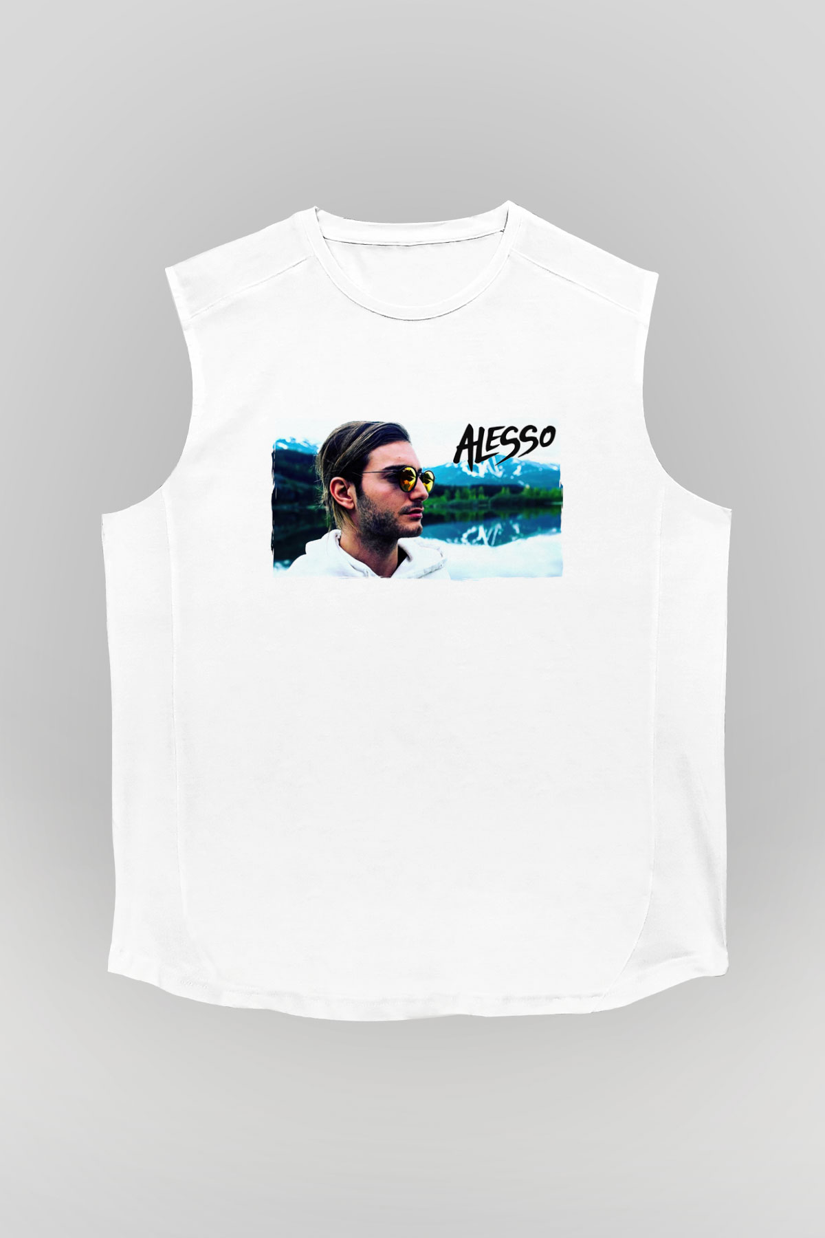 Alesso Beyaz Unisex Kolsuz Tişört