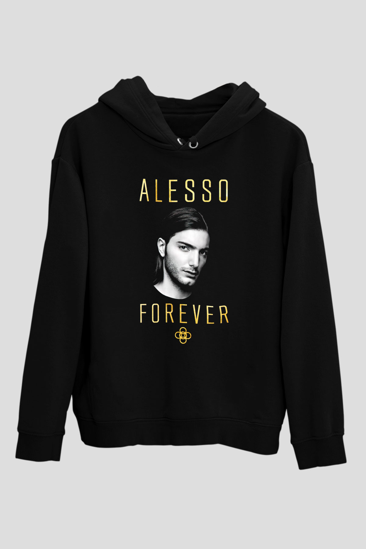 Alesso Siyah Unisex Kapüşonlu Sweatshirt