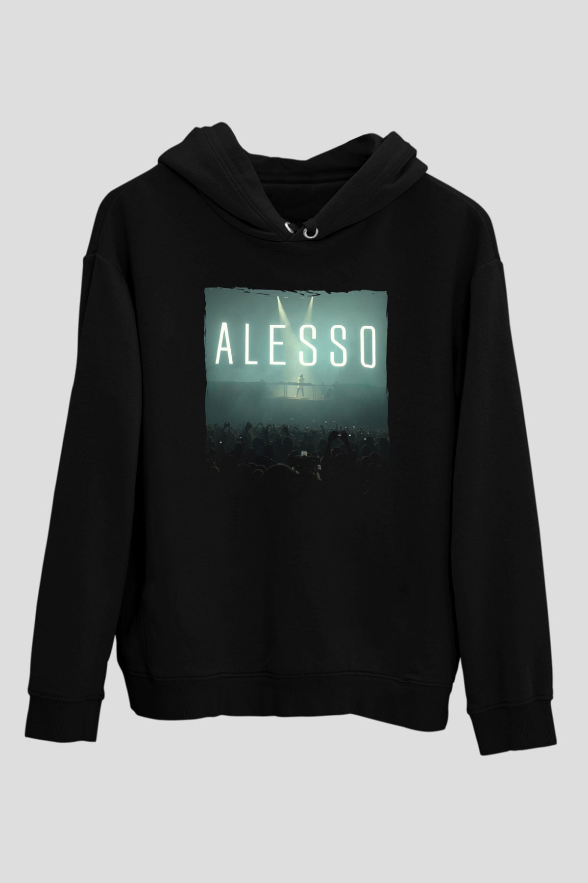Alesso Siyah Unisex Kapüşonlu Sweatshirt