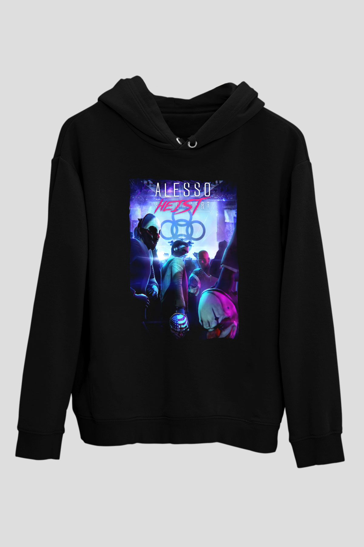 Alesso Siyah Unisex Kapüşonlu Sweatshirt