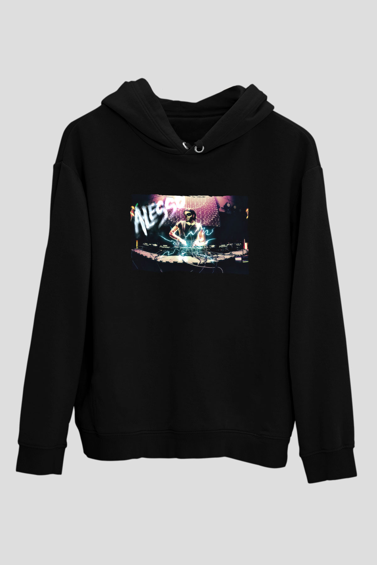 Alesso Siyah Unisex Kapüşonlu Sweatshirt
