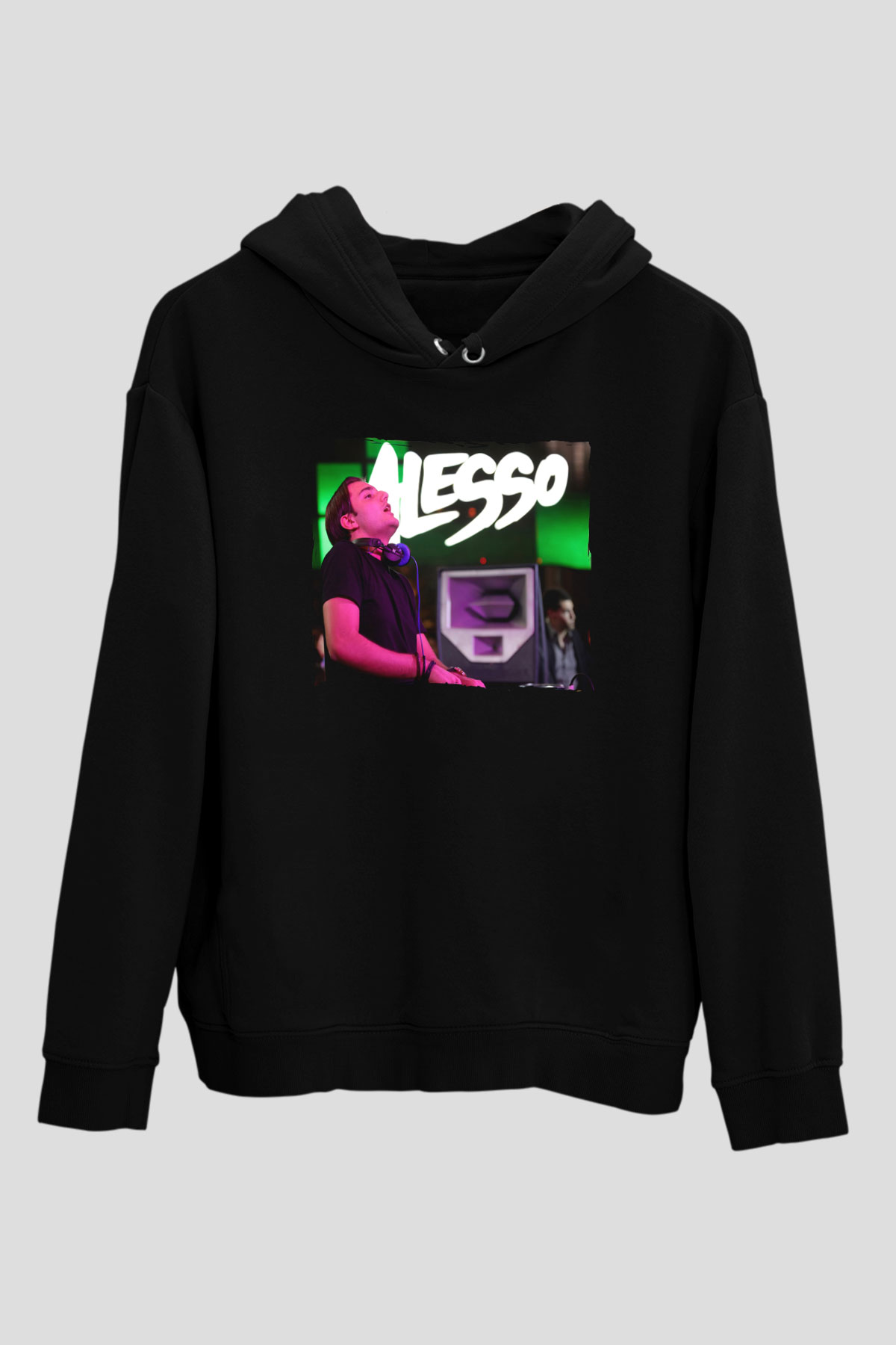 Alesso Siyah Unisex Kapüşonlu Sweatshirt