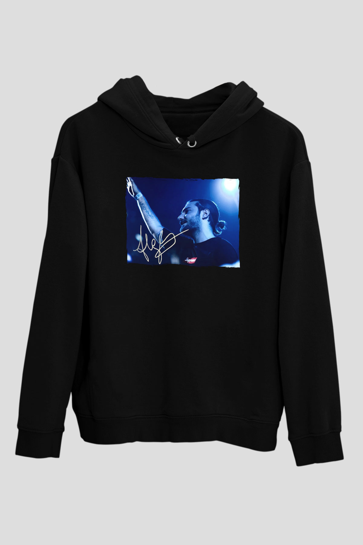 Alesso Siyah Unisex Kapüşonlu Sweatshirt