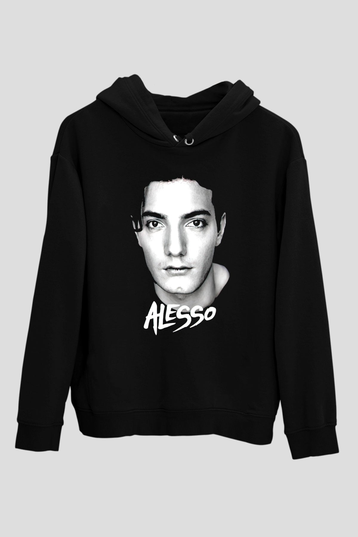 Alesso Siyah Unisex Kapüşonlu Sweatshirt