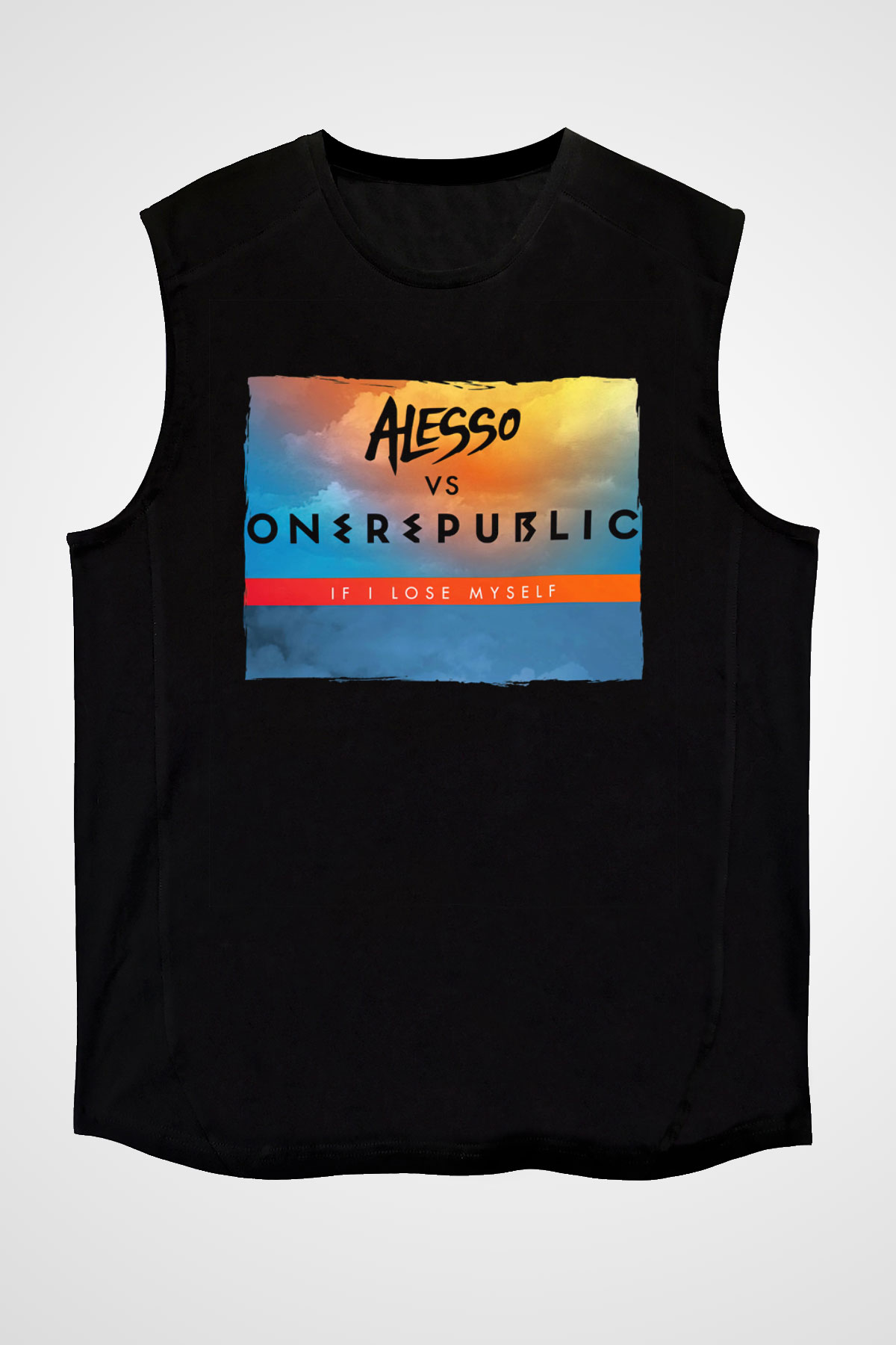 Alesso Siyah Unisex Kolsuz Tişört