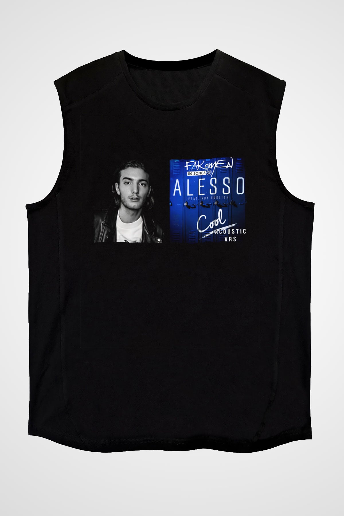 Alesso Siyah Unisex Kolsuz Tişört
