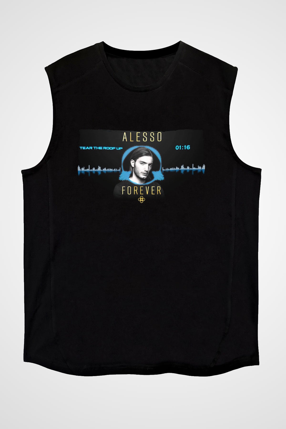 Alesso Siyah Unisex Kolsuz Tişört