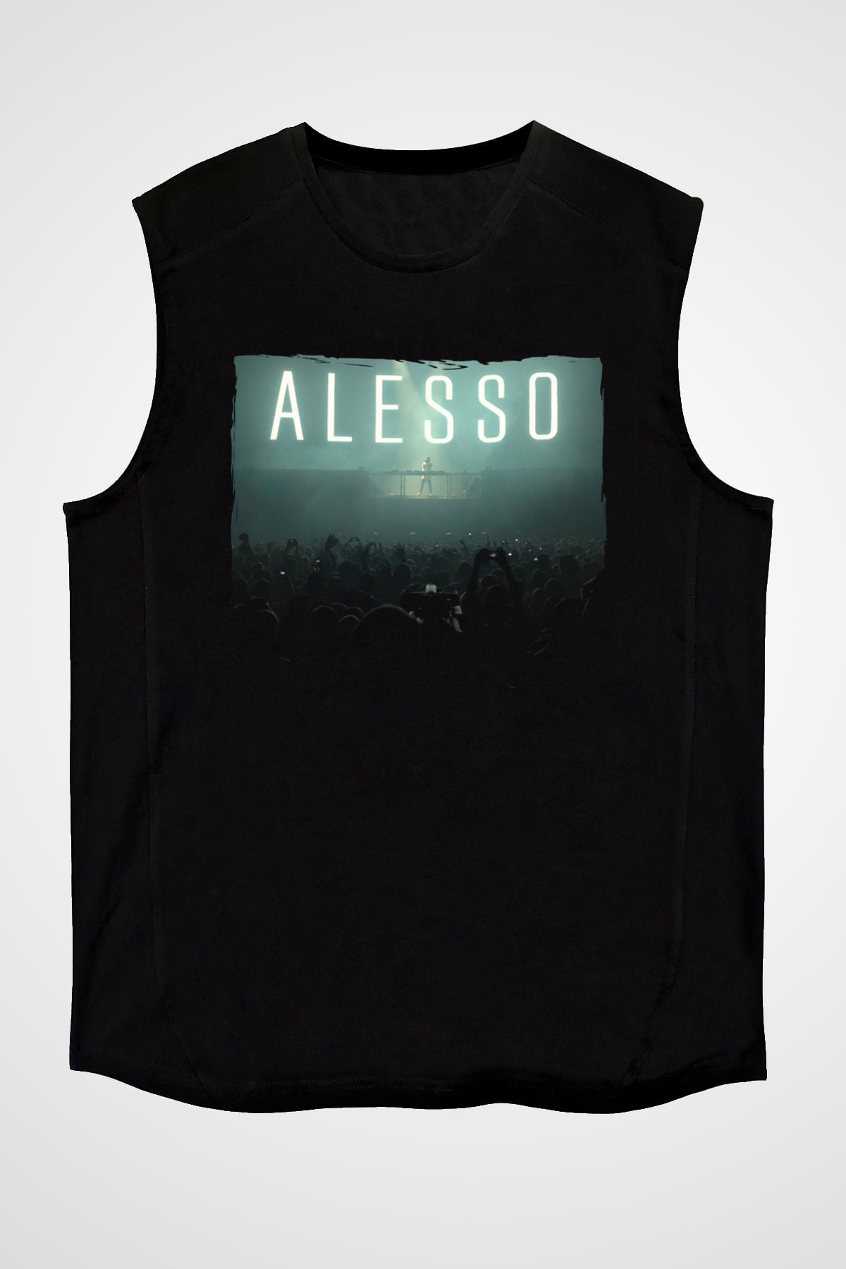 Alesso Siyah Unisex Kolsuz Tişört