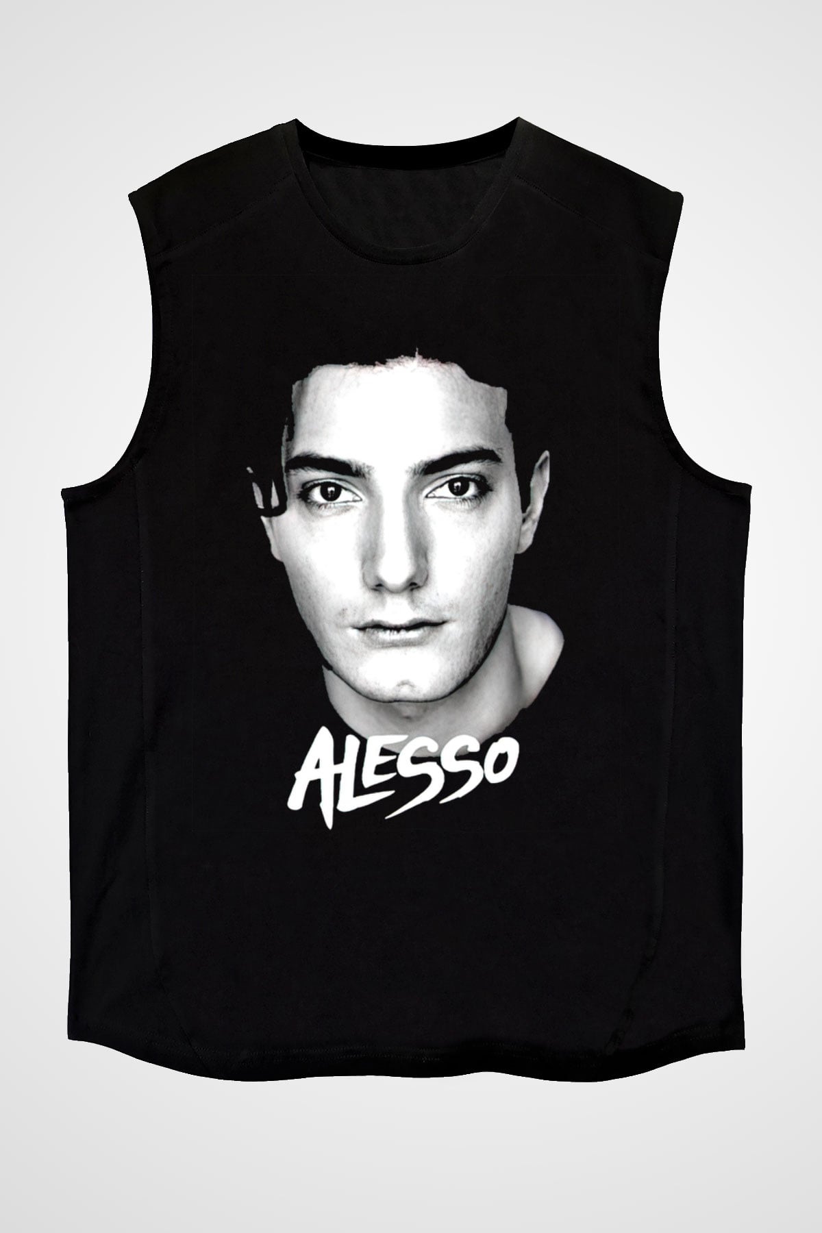 Alesso Siyah Unisex Kolsuz Tişört
