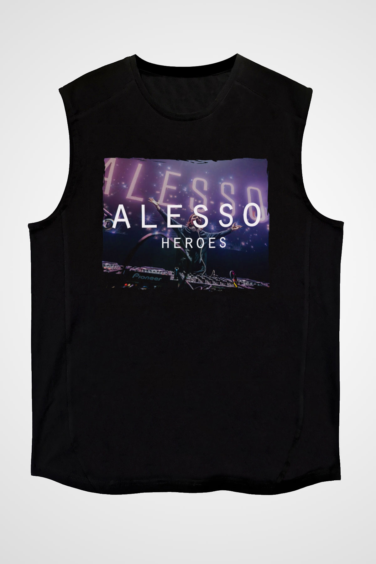 Alesso Siyah Unisex Kolsuz Tişört