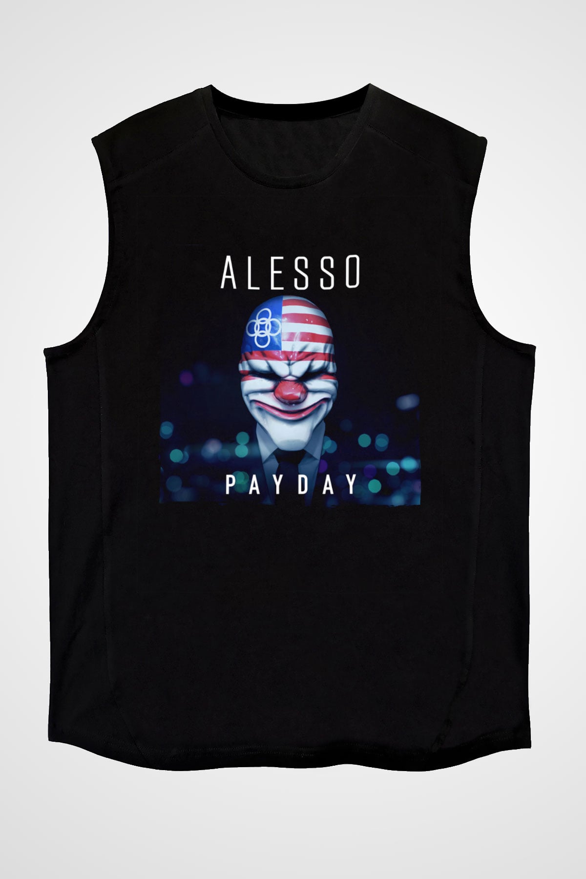 Alesso Siyah Unisex Kolsuz Tişört
