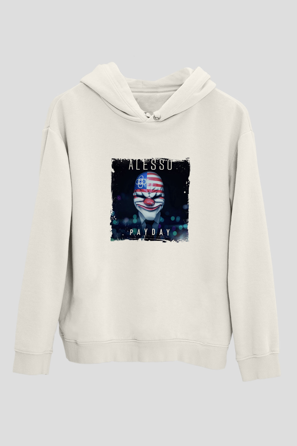 AlessoBaskılı Beyaz Hoodie