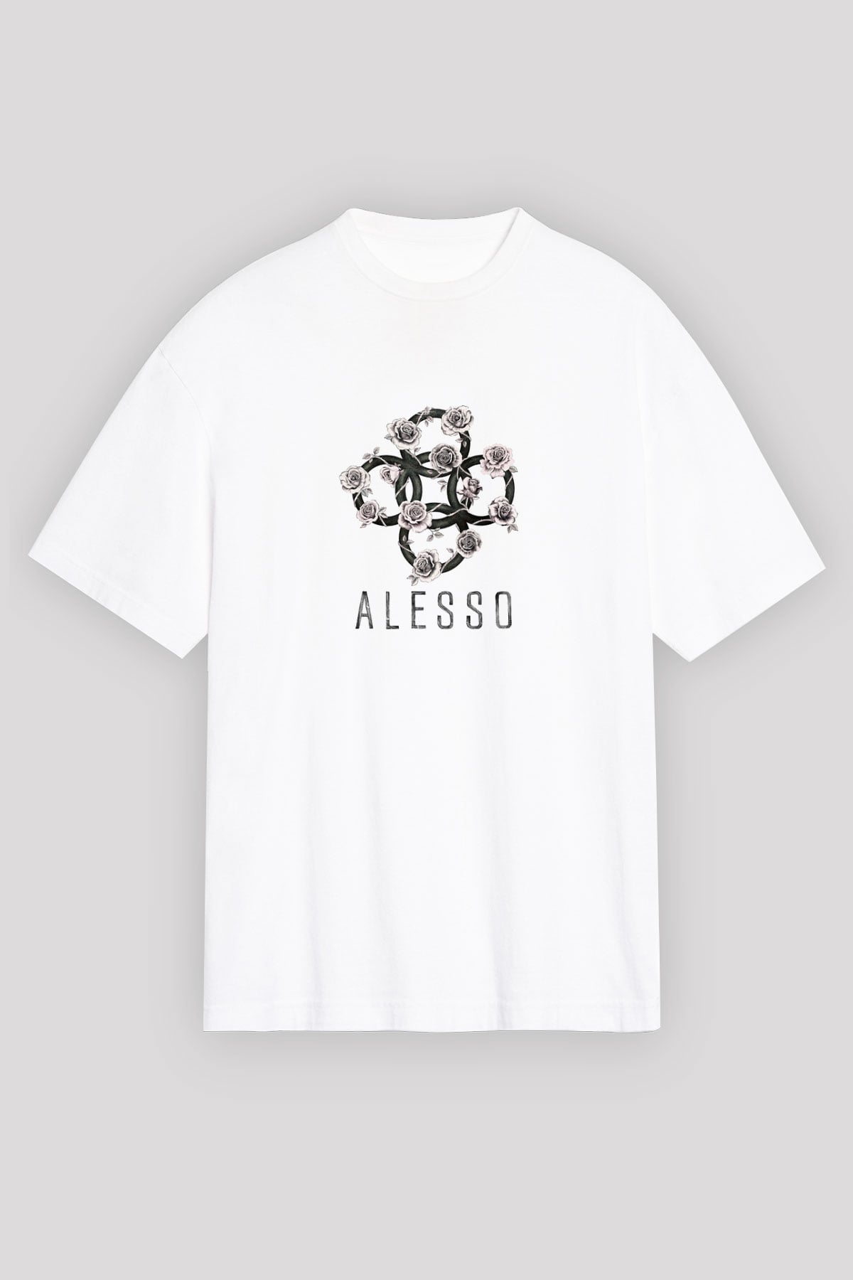 AlessoBaskılı Beyaz Tişört