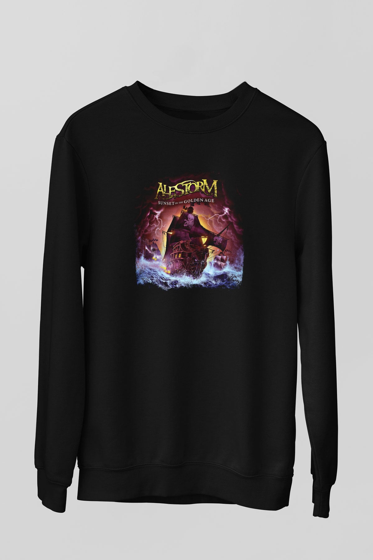 Alestorm Baskılı Unisex Siyah Sweatshirt