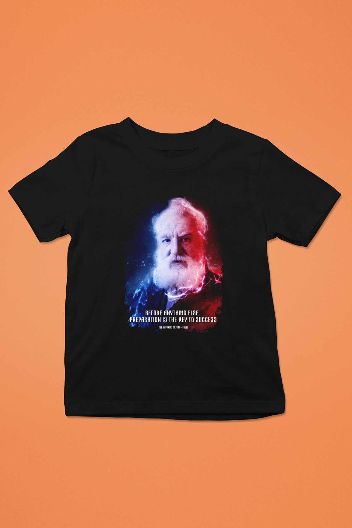 Alexander Graham Bell Alıntı Renkli Baskılı Unisex Siyah Çocuk Tişörtü - Tshirt